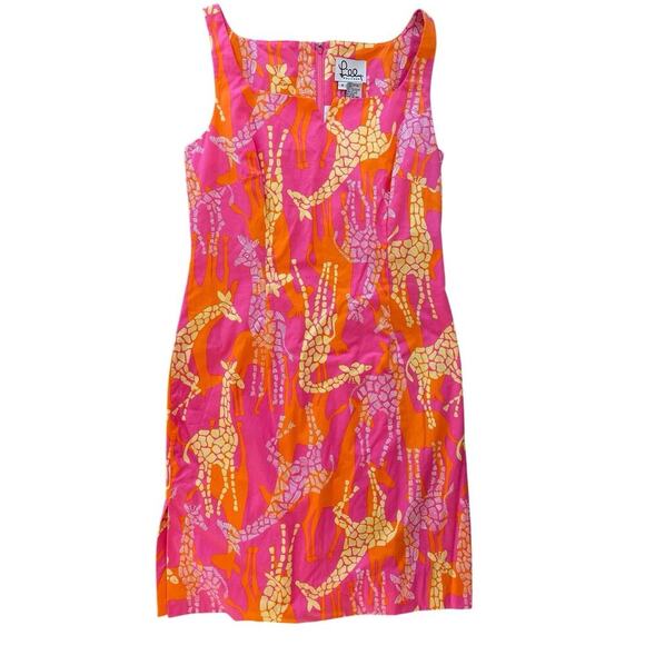Lilly Pulitzer Pink and Orange Giraffe Print Mini Dress - Picture 1 of 3